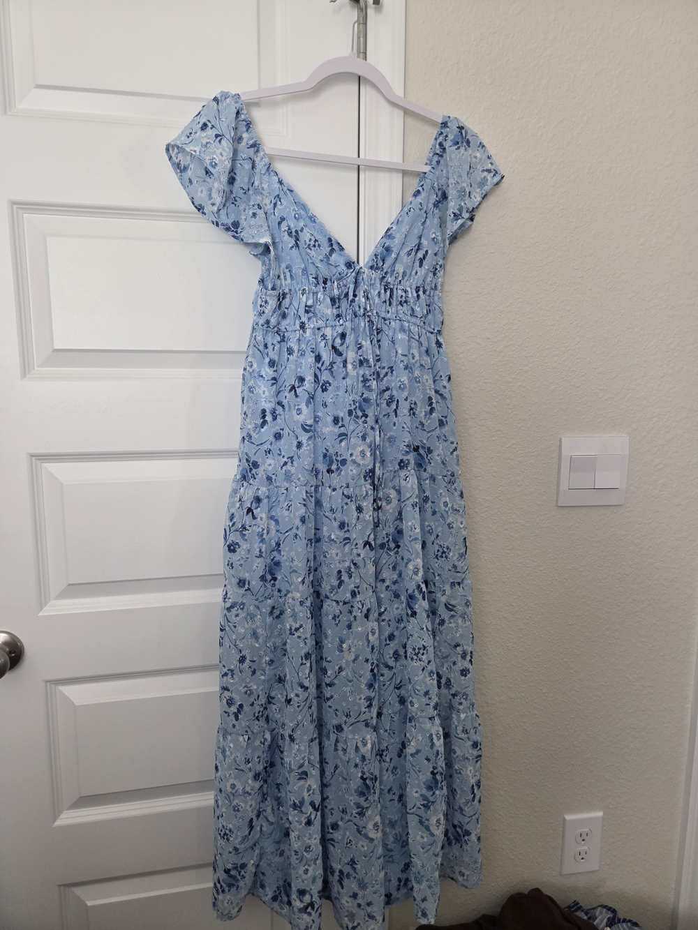 Light Blue Floral Maxi Dress - Women